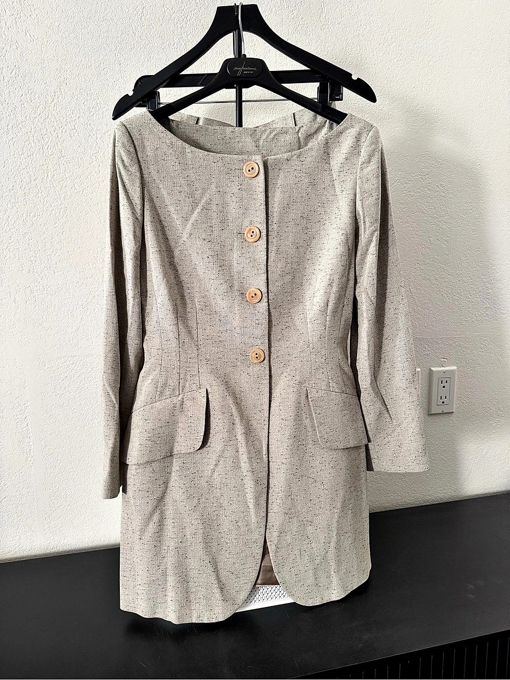 Mondrian Skirt Suit Set in Beige Size 8 Like New